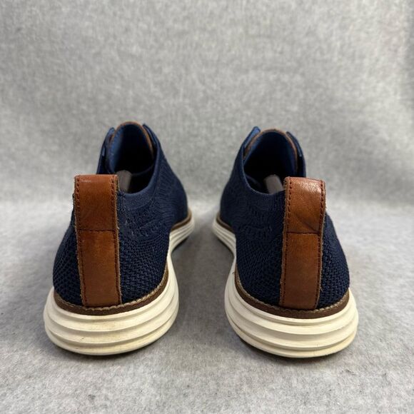 Cole Haan Men Shoe Size 11.5 Navy Blue Knit Original Grand Wingtip Oxford C27960 - Picture 5 of 9